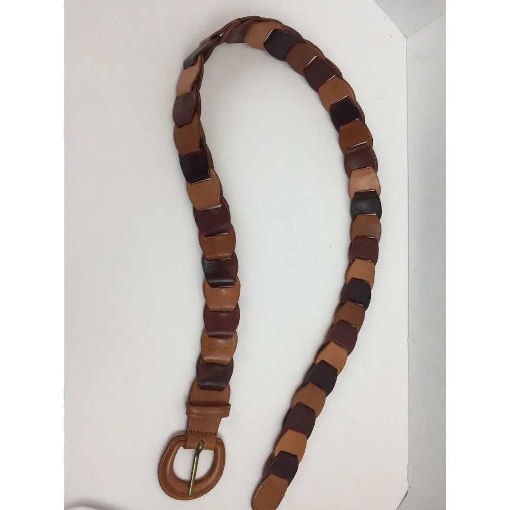 Tri-Colored Leather Belt Browns 1 1/4